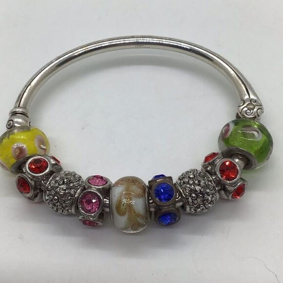 Brighton Multicolored Beaded Bangle Bracelet - Picture 1 of 5